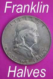 Silver ben franklin half dollars