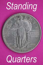 Silver standing liberty quarters