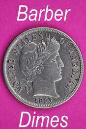 Silver barber dimes
