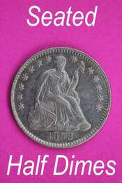 Silver seated liberty half dimes