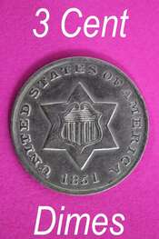 Silver 3 cent dimes