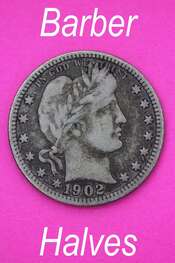 Silver barber half dollars
